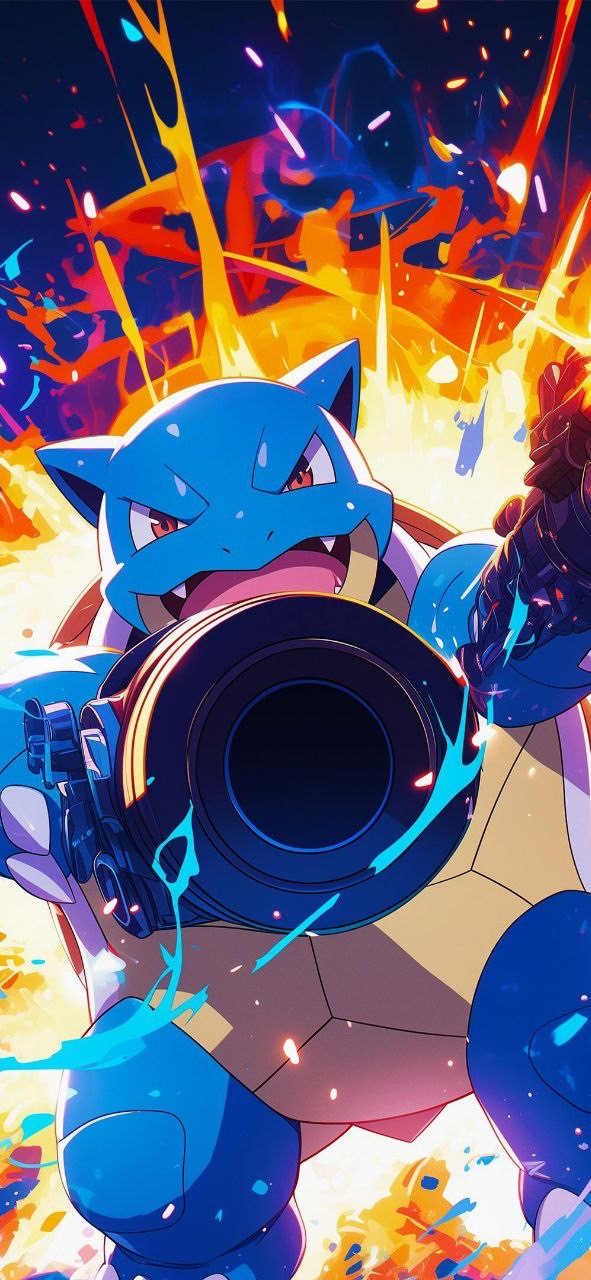 Blastoise fire water gun attack