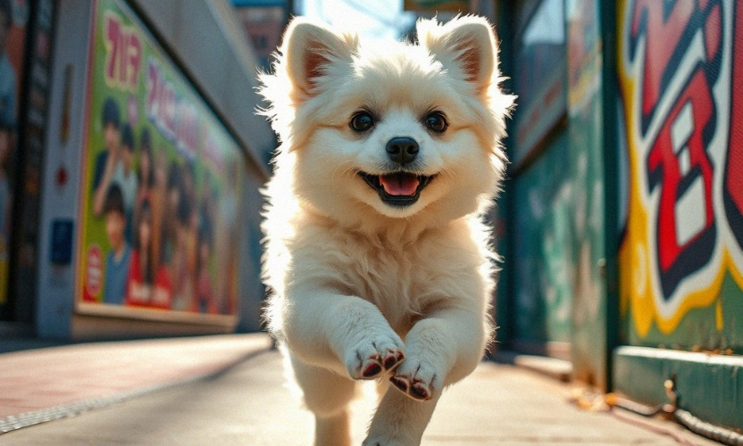 Free Cute dog running HD wallpaper download