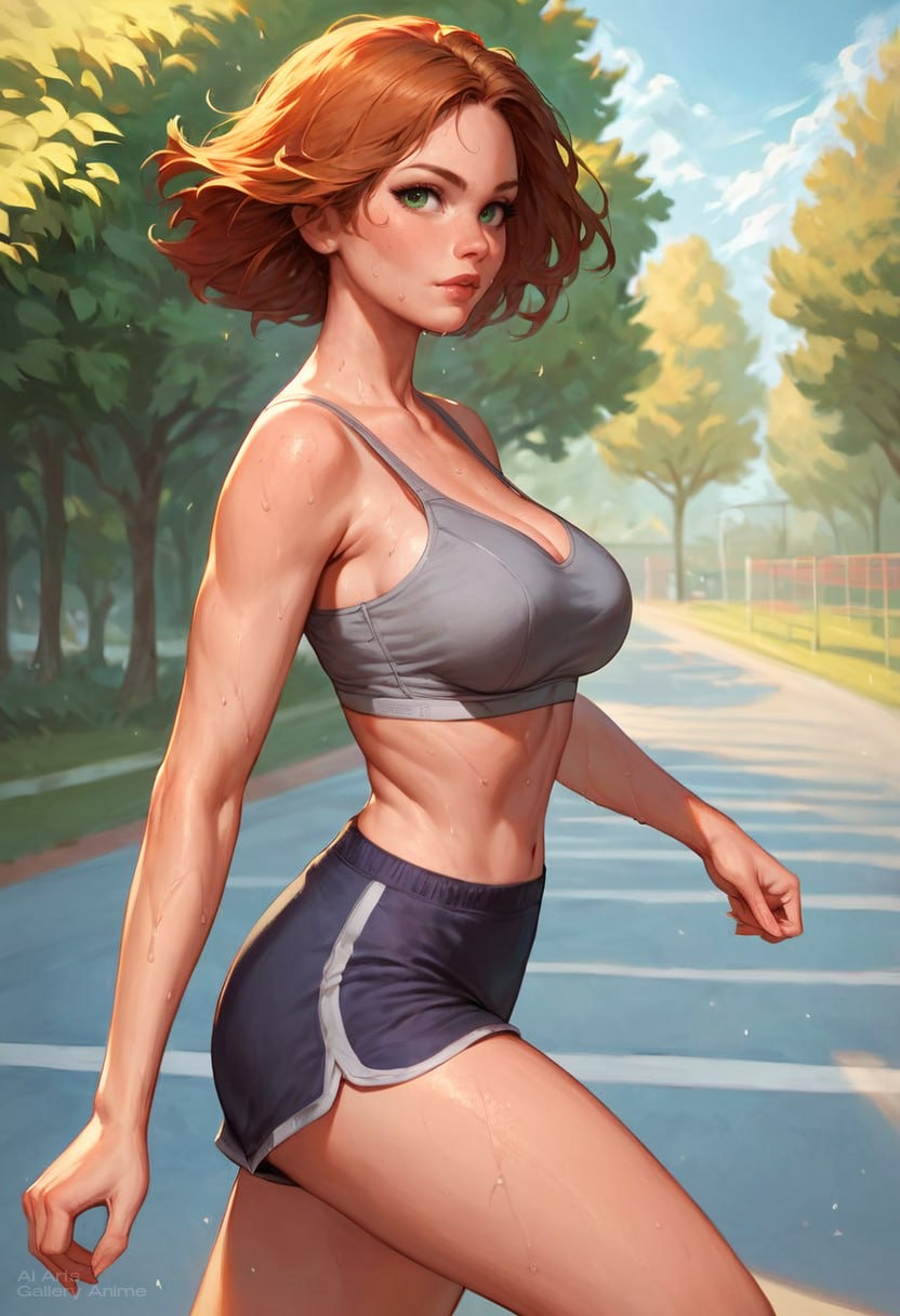 Fitness freak anime girl Hot