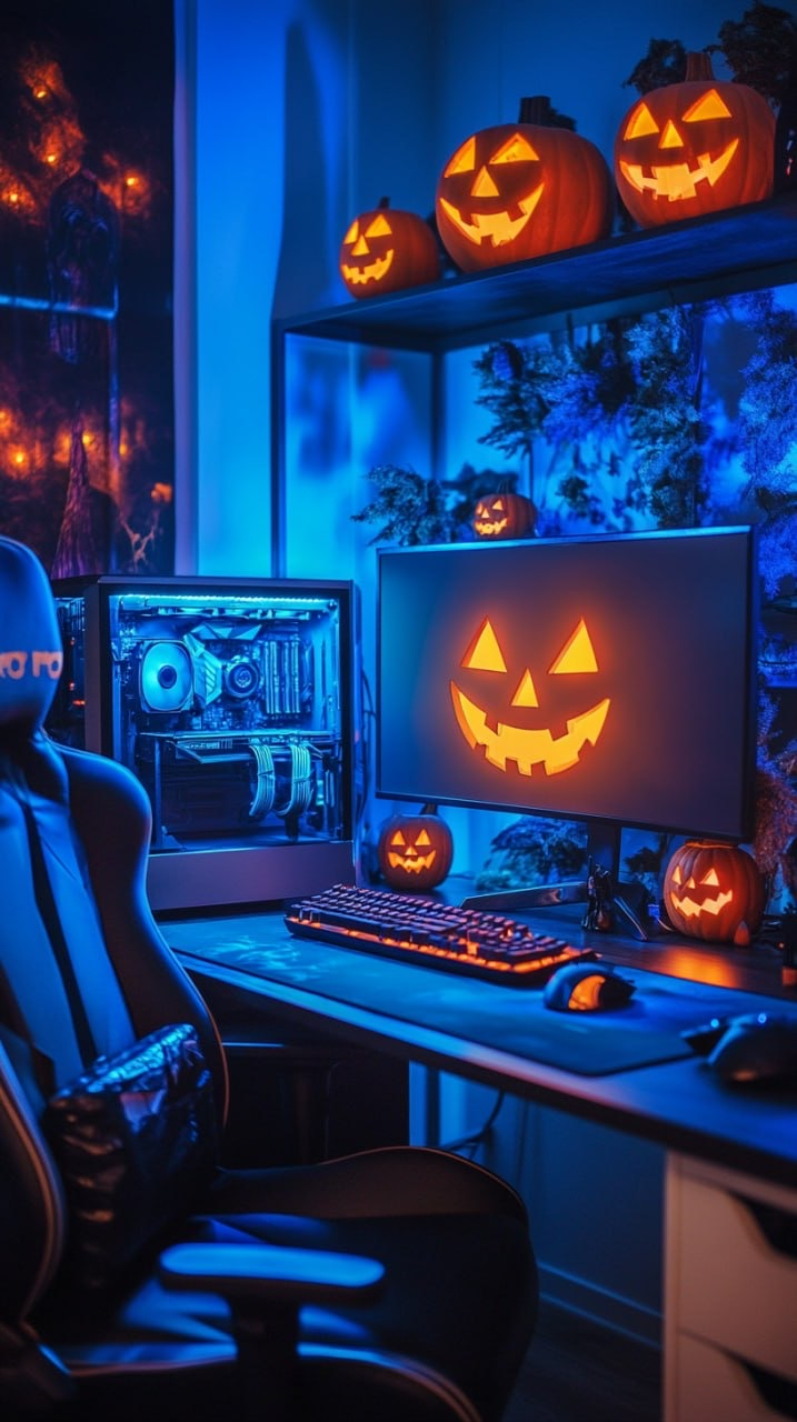 Halloween Gaming Setup Image