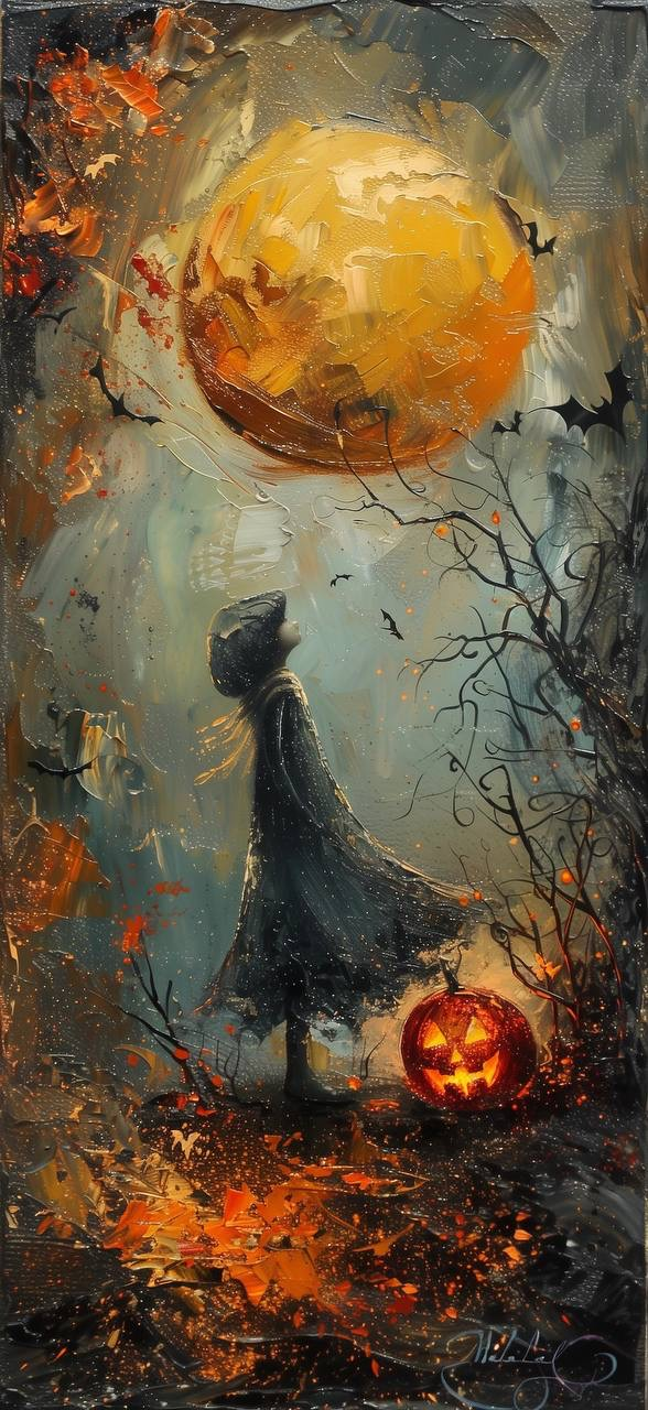 Free Halloween painting girl image HD wallpaper download