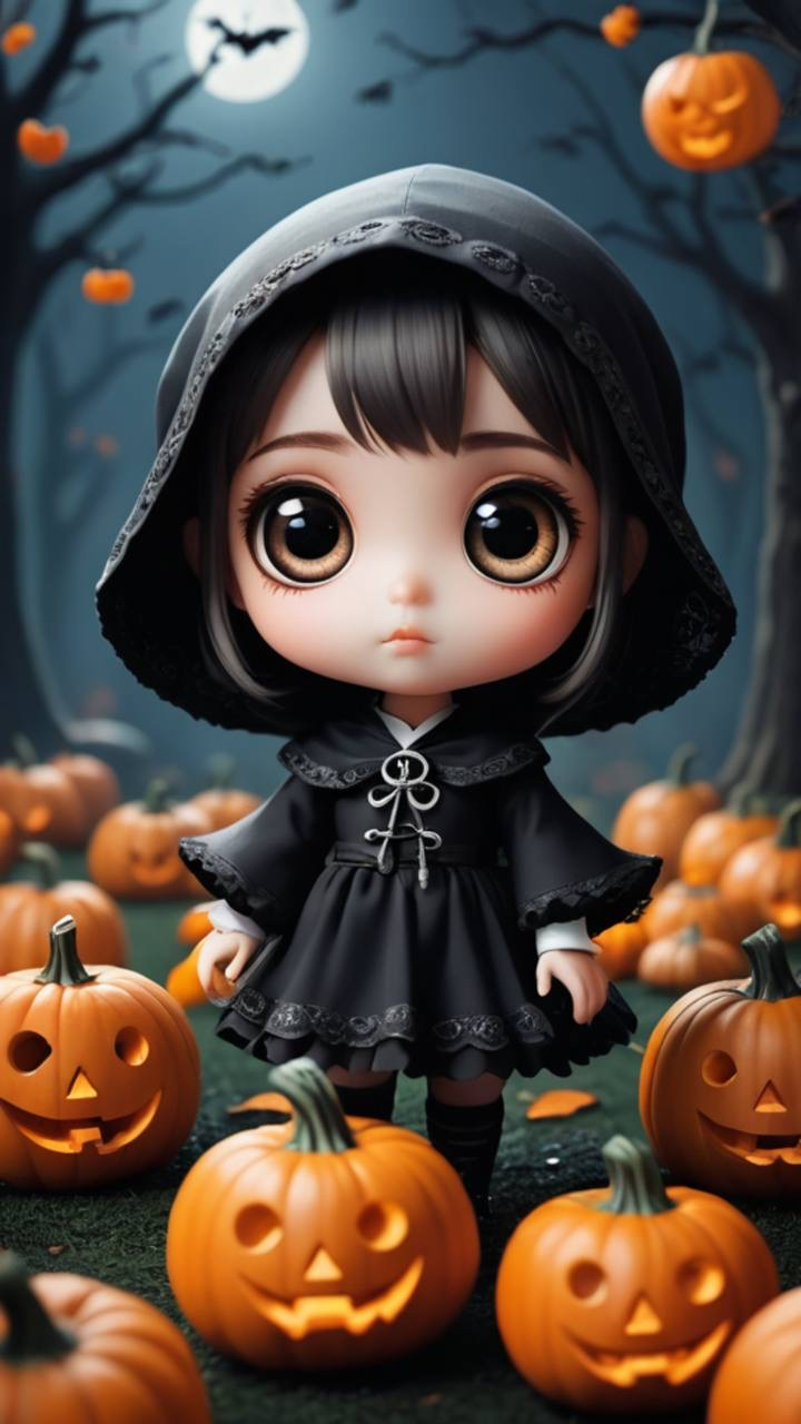 Halloween pjmpkin Black girl Ai Free Halloween pjmpkin Black girl Ai HD wallpaper download