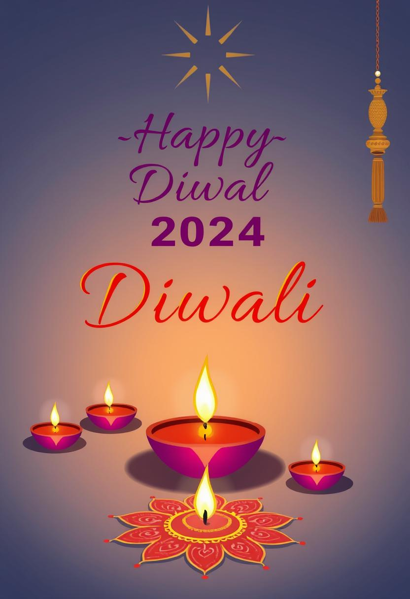 Free Happy diwali 2k24 image with diya and rangoli HD wallpaper download