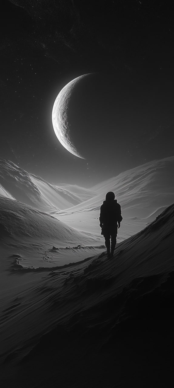 iPhone dark wallpaper 4k Man walking on planet