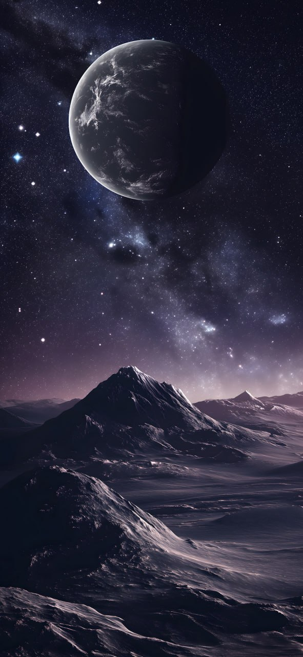 iPhone dark wallpaper 4k mountain and planet