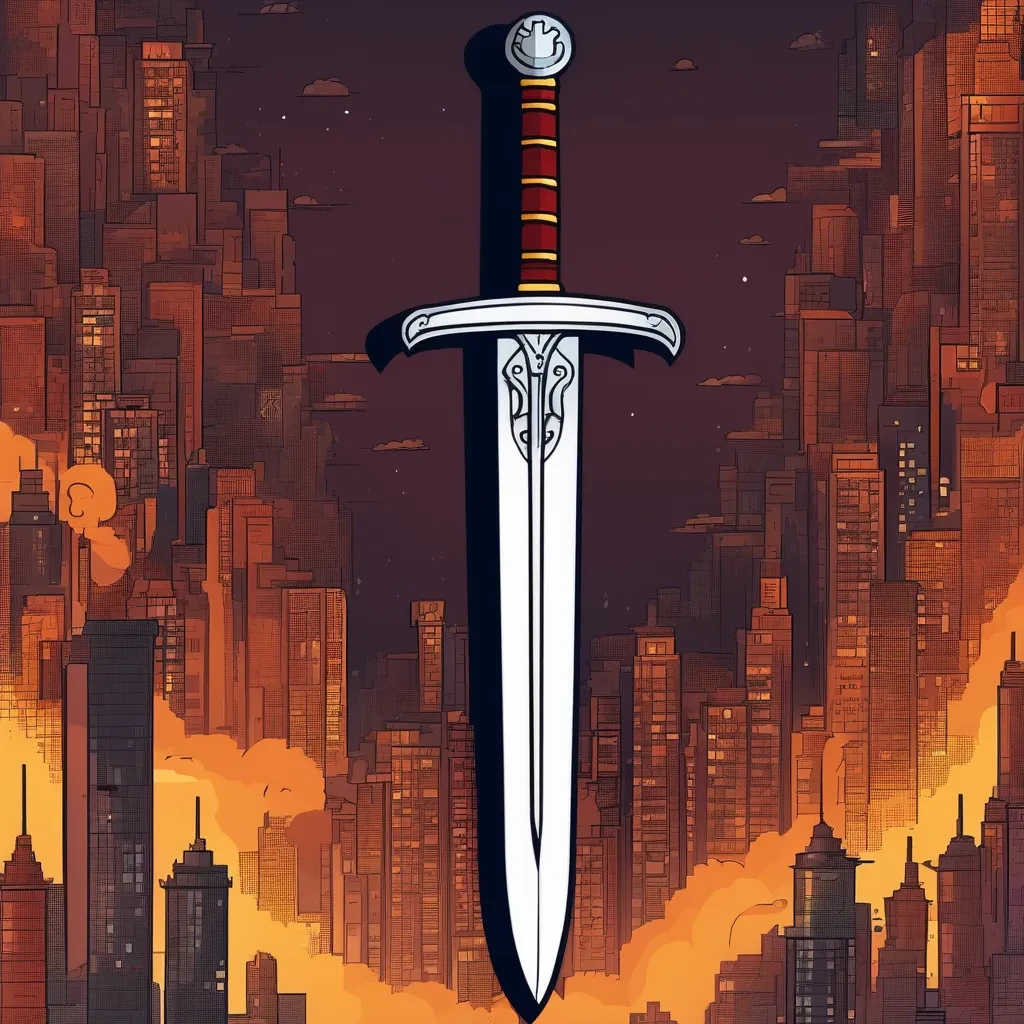 One sword colourfull background