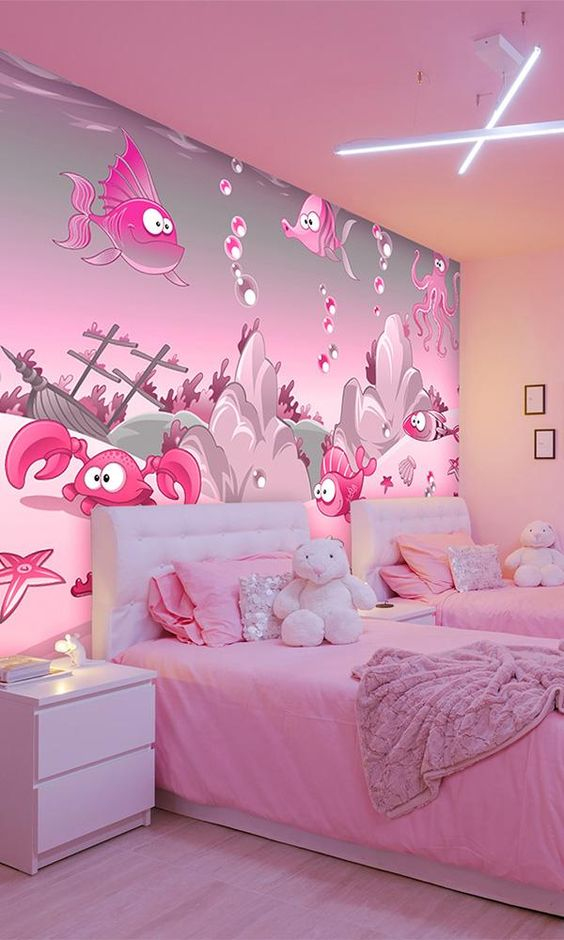 Free Pink Wallpaper for Kids bed idea HD wallpaper download