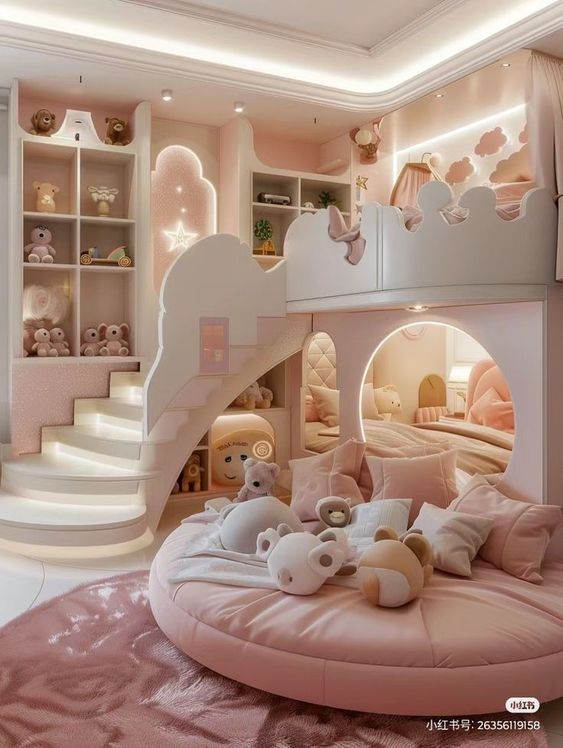 Free Pink Wallpaper for Kids bedroom idea with stairs HD wallpaper download