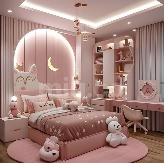 Free Pink Wallpaper for Kids moon bedroom idea HD wallpaper download