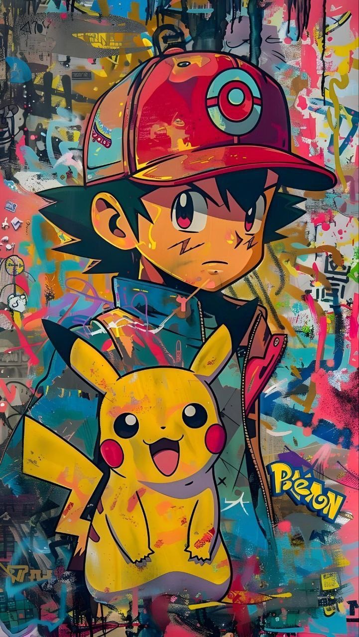 Pokemon poster of Ash and pikachu