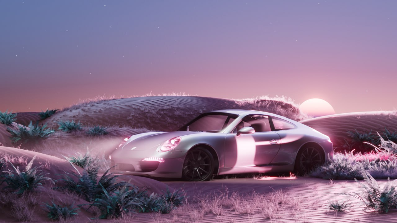 Free Porsche 911 in a Desert Sunset HD wallpaper download