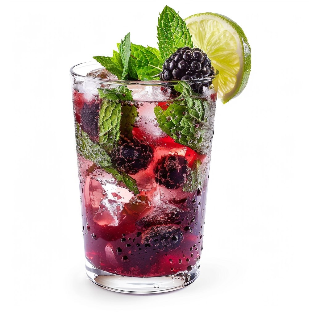 Free Refreshing blueberry mint juice in glass HD wallpaper download