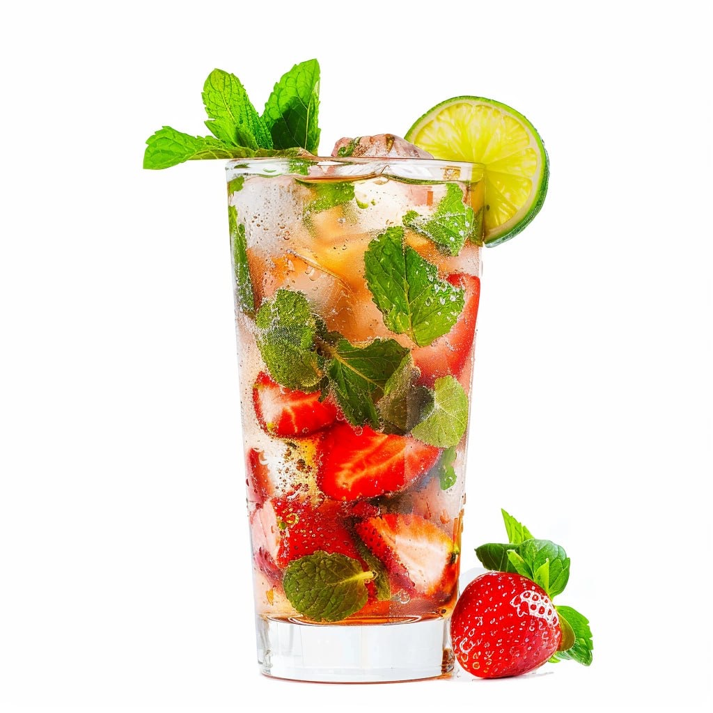 Free Refreshing min strawberry juice HD wallpaper download