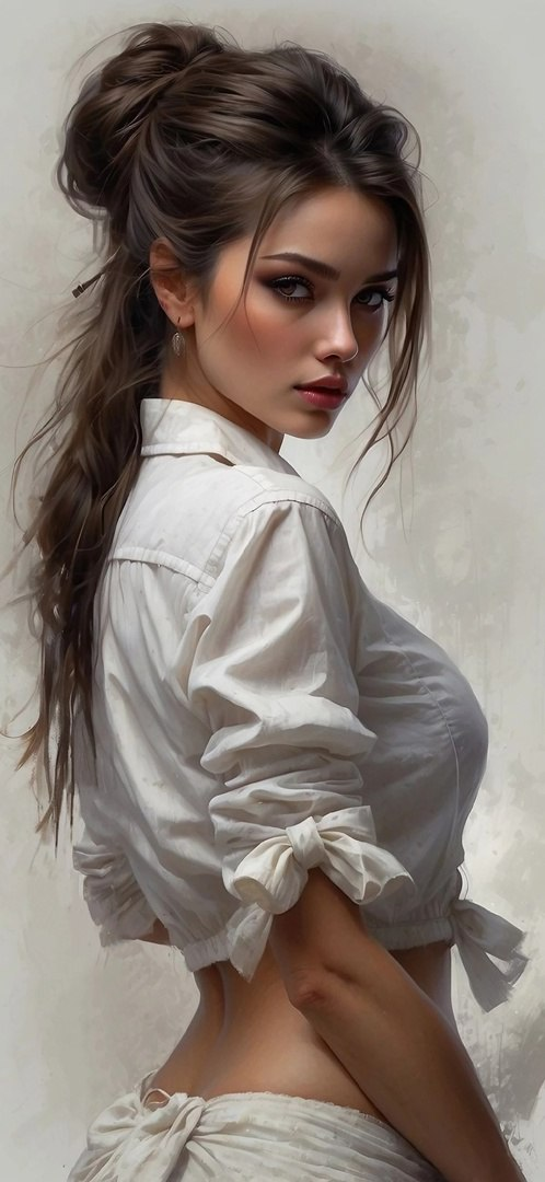 Sexy model girl posing in the white dress Sexy model girl posing in the white dress