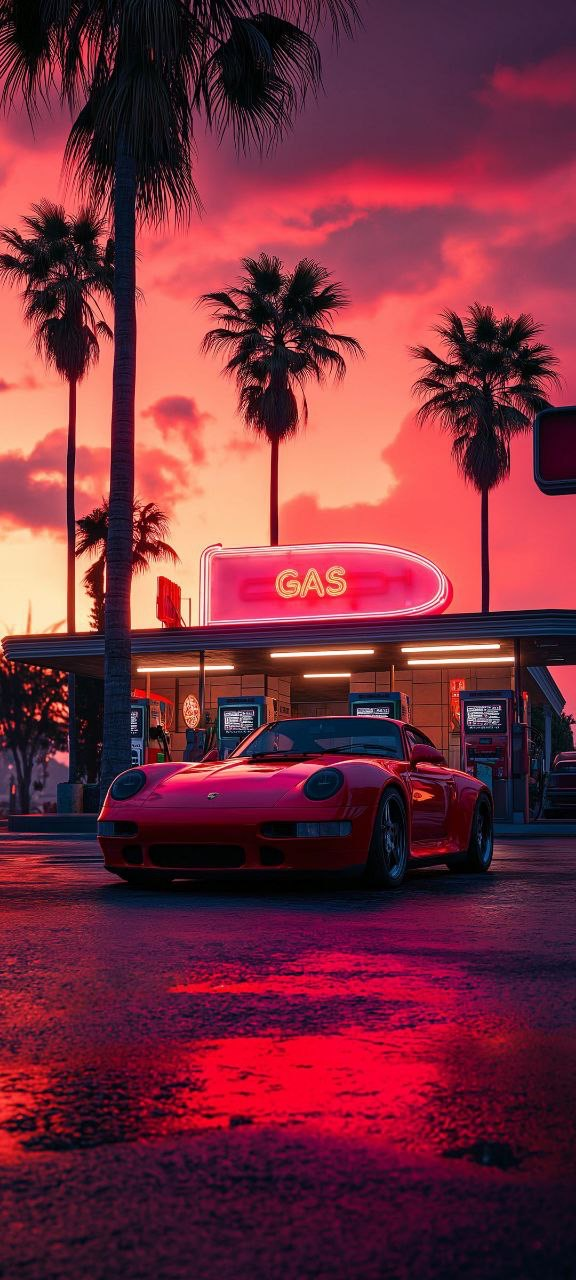 Super Car Wallpaper for iPhone beautiful sunset view