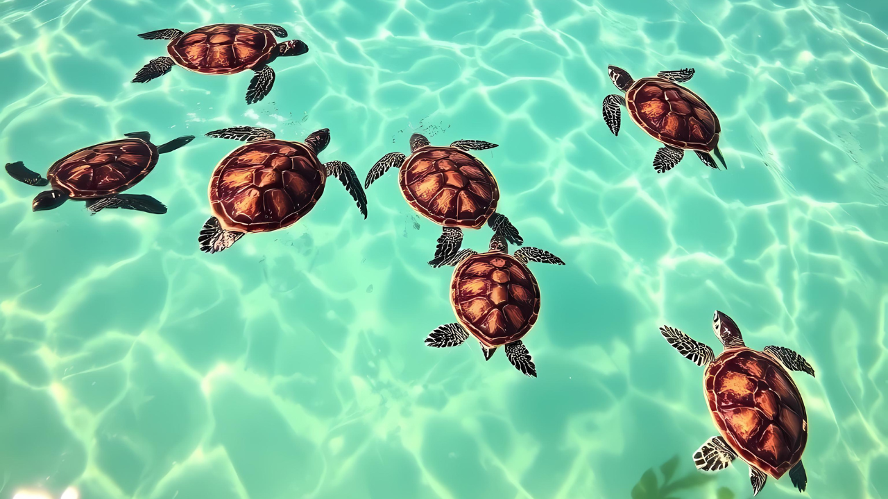 Free Turtle swimming in the sea HD wallpaper download