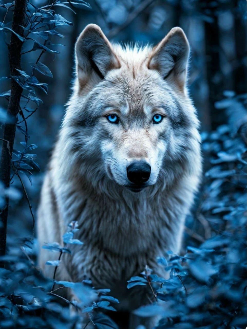 White wolf with blue eyes Beast image